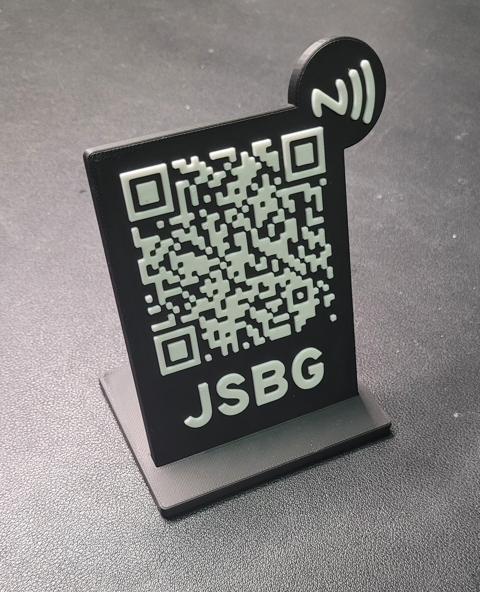 QR code WiFi stand on a surface